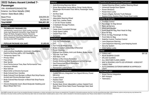 Certified 2022 Subaru Ascent Limited w/ Technology Package image 8