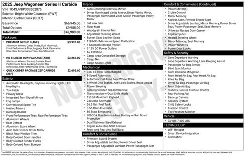New 2025 Jeep Wagoneer Series II w/ Premium Group I image 28