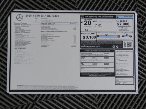 New 2026 Mercedes-Benz S 580 4MATIC Sedan image 9