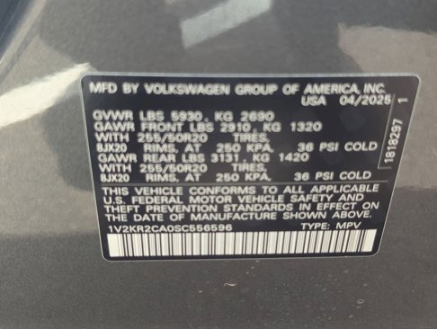 New 2025 Volkswagen Atlas SE image 18