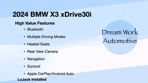 Used 2024 BMW X3 xDrive30i w/ Convenience Package image 3