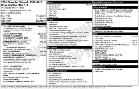 New 2026 Chevrolet Silverado 2500 LT w/ Trail Boss Package image 37