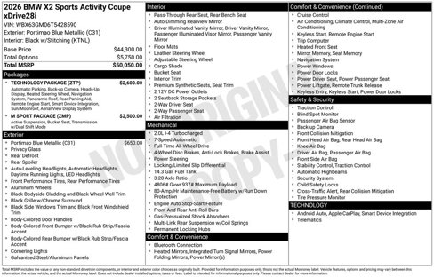 New 2026 BMW X2 xDrive28i w/ Technology Package image 2