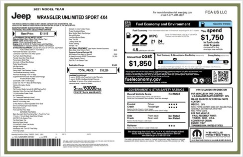 Used 2021 Jeep Wrangler Unlimited Sport image 22