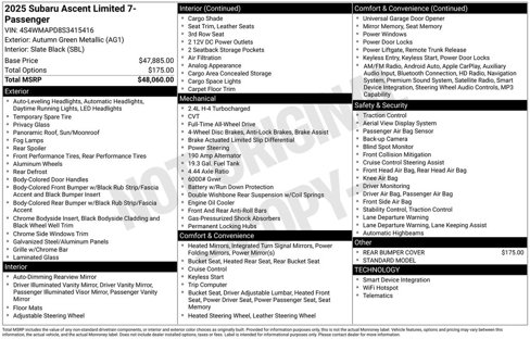 Certified 2025 Subaru Ascent Limited image 2