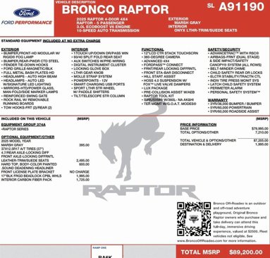 New 2025 Ford Bronco Raptor w/ Interior Carbon Fiber Pack image 2