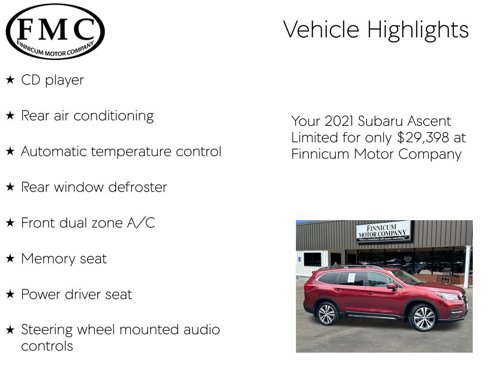 Used 2021 Subaru Ascent Limited w/ Technology Package image 21