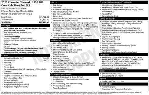 New 2026 Chevrolet Silverado 1500 ZR2 image 1