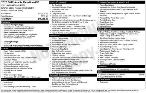 Used 2025 GMC Acadia Elevation image 2