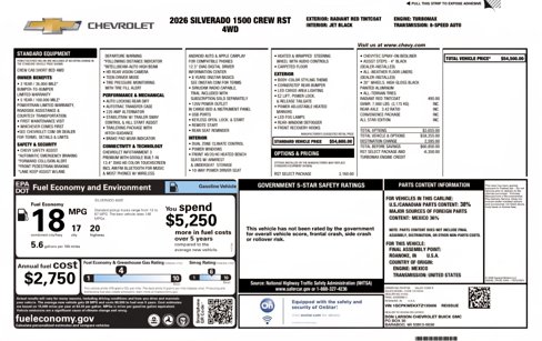 New 2026 Chevrolet Silverado 1500 RST w/ RST Select Package image 5
