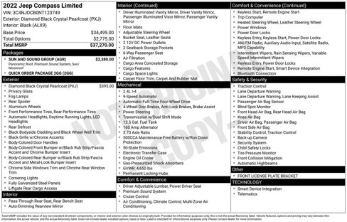 Used 2022 Jeep Compass Limited w/ Sun and Sound Group image 27