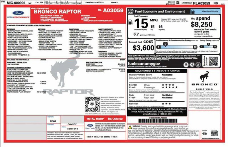 Used 2024 Ford Bronco Raptor image 1