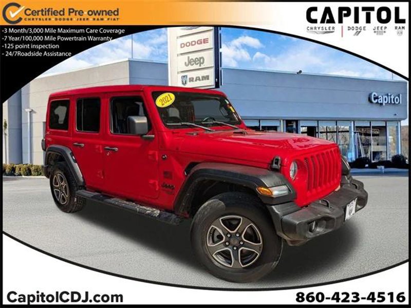 Certified 2021 Jeep Wrangler Unlimited Sport w/ Sun And Sound Package image 1