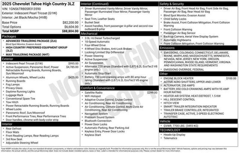 Used 2025 Chevrolet Tahoe High Country image 1