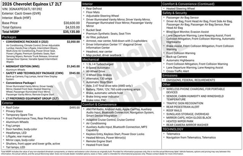 New 2026 Chevrolet Equinox LT w/ Convenience Package II image 1