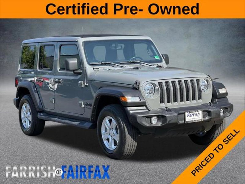 Certified 2022 Jeep Wrangler Unlimited Sport w/ Sun And Sound Package image 1