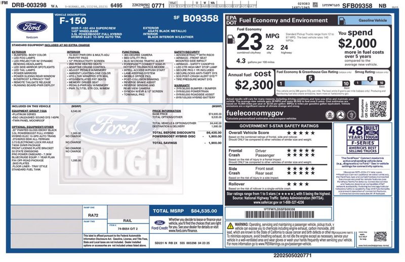 New 2025 Ford F150 Platinum w/ Equipment Group 702A High image 1