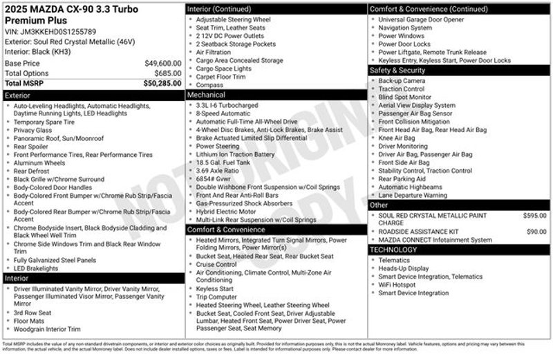 New 2025 MAZDA CX-90 3.3 Turbo w/ Premium Plus Pkg image 1