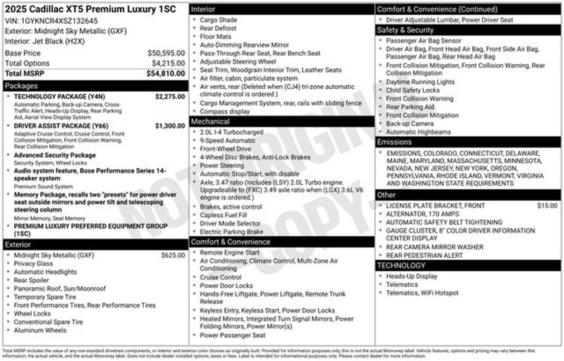 New 2025 Cadillac XT5 Premium Luxury w/ Technology Package image 1