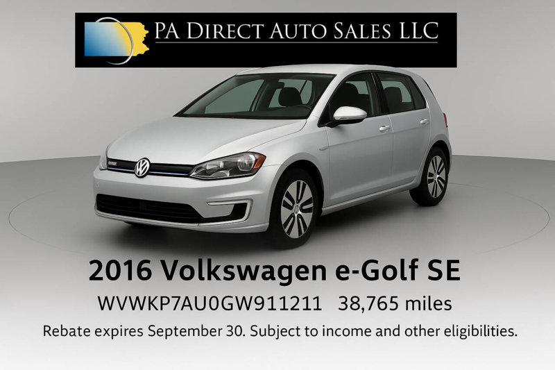 Used 2016 Volkswagen e-Golf SE w/ DC Fast Charging Package image 1