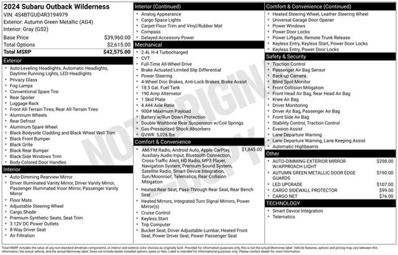 Used 2024 Subaru Outback Wilderness image 1