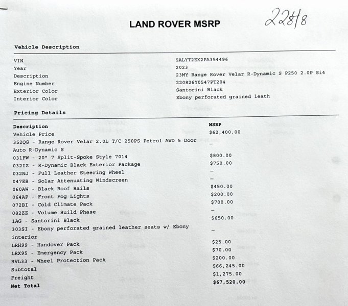 Used 2023 Land Rover Range Rover Velar R-Dynamic S image 1